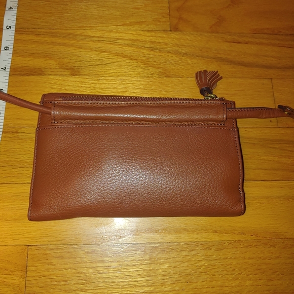 Fossil Brown Leather Sophia Wallet Crossbody Bag Removable Strap Convertible - Picture 11 of 15